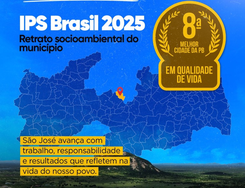 IPS Brasil destaca S�o Jos� do Sabugi em ranking entre as cidades da PB �com melhor qualidade de vida
