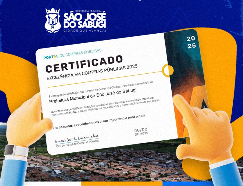 Prefeitura de S�o Jos� do Sabugi recebe certificado de excel�ncia em compras p�blicas 2025